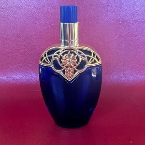 Avon Vintage Mesmerize Blue and Gold Decorative Perfume Bottle. Empty